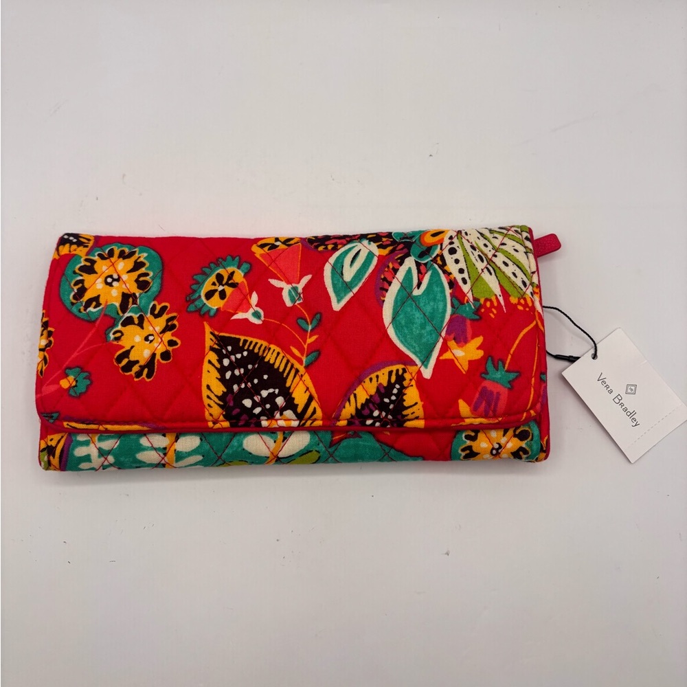 VERA BRADLEY Trifold Wallet - Rumba Red / Orange - Tropical - Exact One - NWT